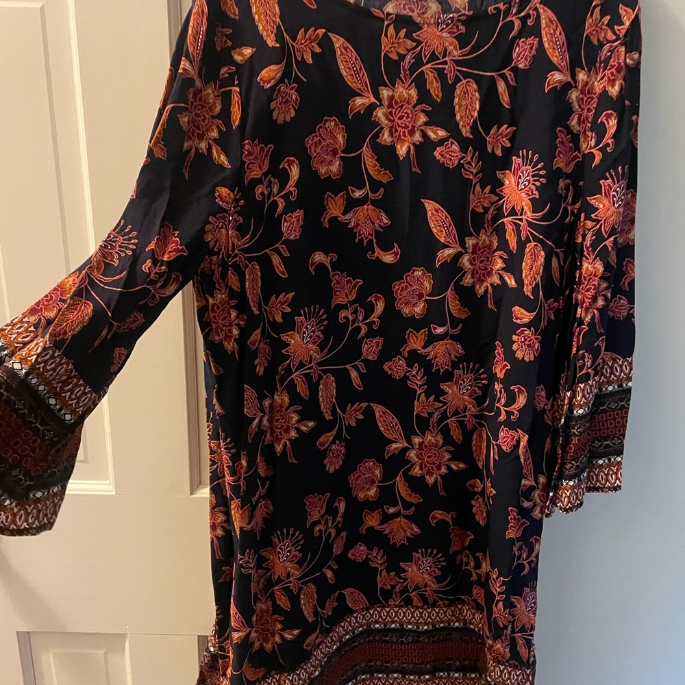 Floral Black and Red Dress